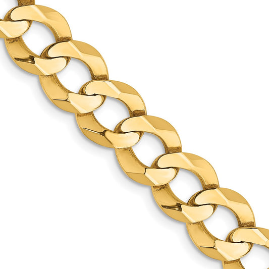 14K Yellow Gold 9.4mm Lightweight Flat Cuban Chain