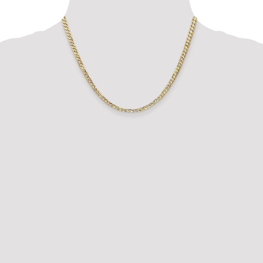 14K Yellow Gold 3.8mm Open Concave Curb Chain