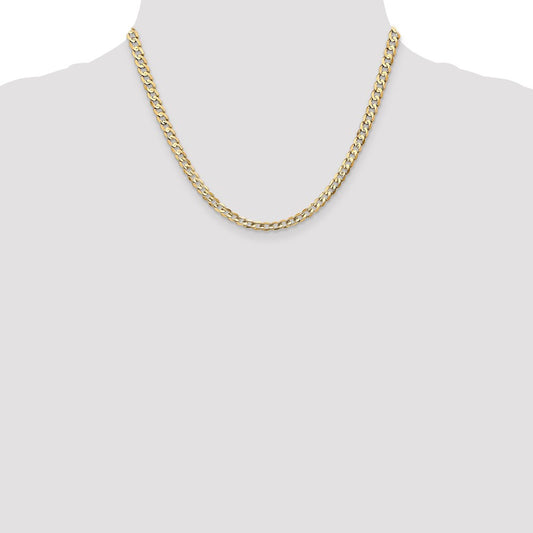 14K Yellow Gold 4.5mm Open Concave Curb Chain