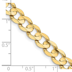 14K Yellow Gold 8.5mm Open Concave Curb Chain