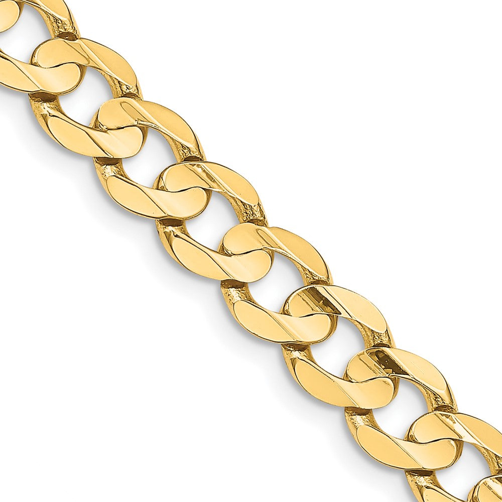 14K Yellow Gold 8.5mm Open Concave Curb Chain