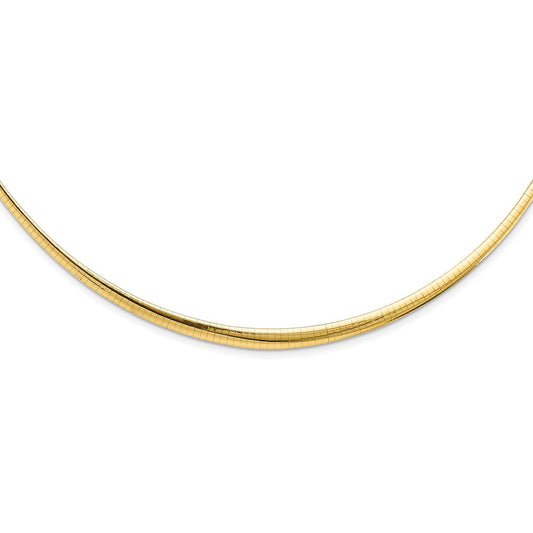 14K Two-Tone Gold 3.00-6mm Graduated Reversible Omega Chain