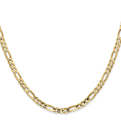 14K Yellow Gold 4mm Concave Open Figaro Chain