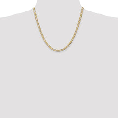 14K Yellow Gold 4.5mm Concave Open Figaro Chain