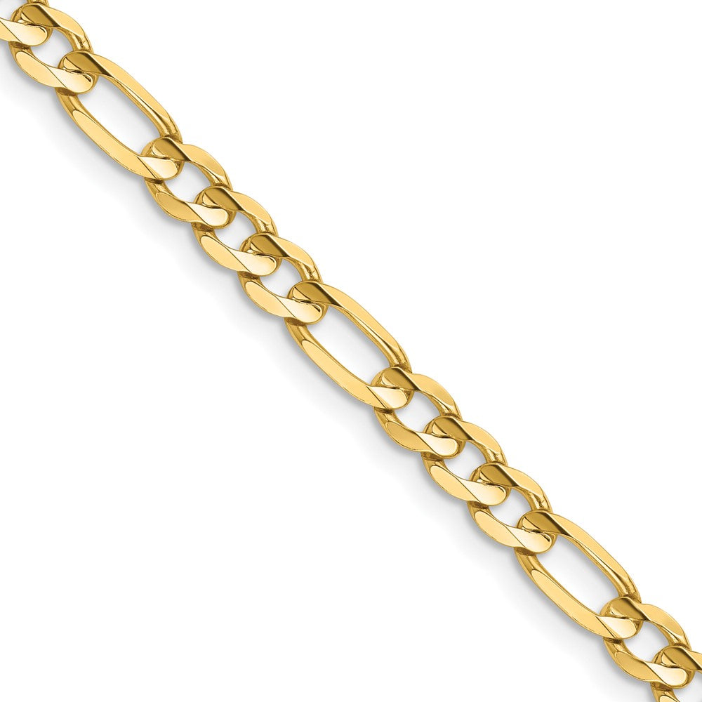 14K Yellow Gold 4.5mm Concave Open Figaro Chain