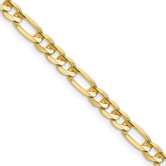 14K Yellow Gold 4.5mm Concave Open Figaro Chain