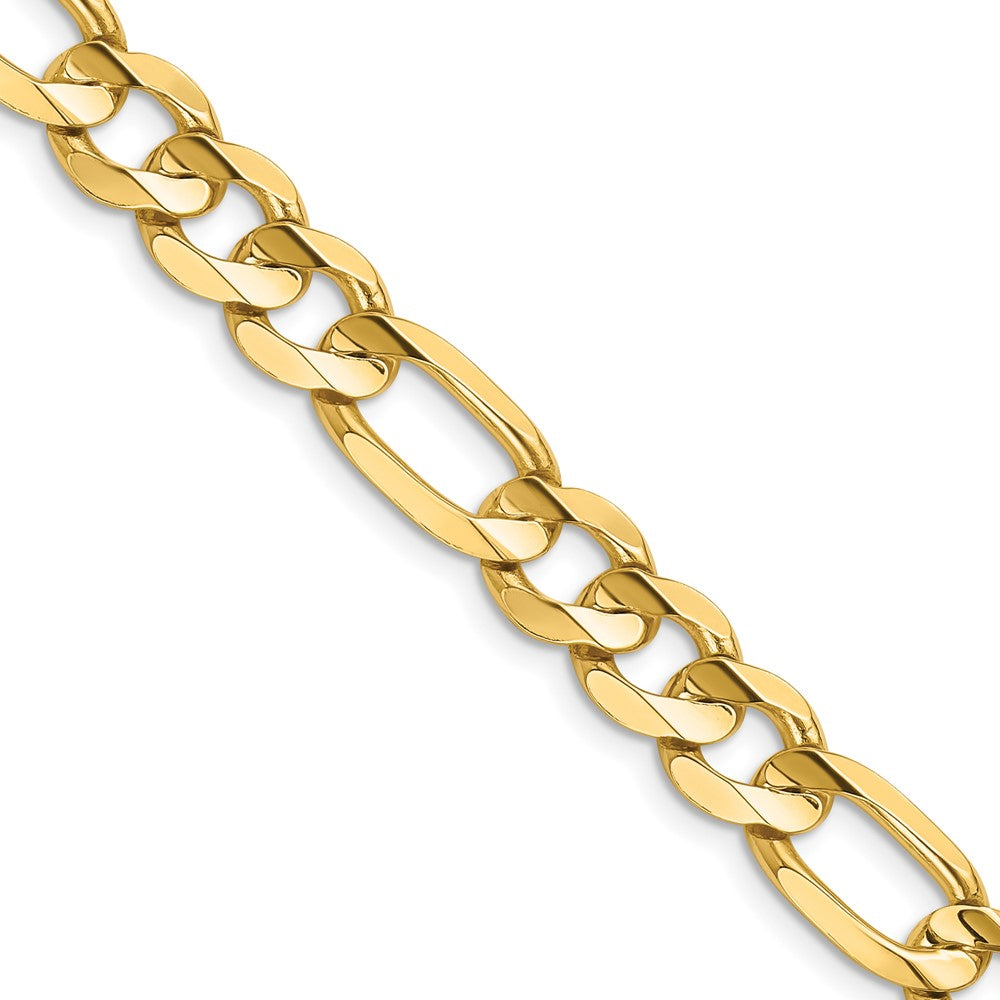 14K Yellow Gold 8.75mm Concave Open Figaro Chain