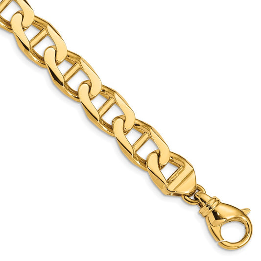 14K Yellow Gold 10.3mm Hand-Polished Anchor Link Bracelet