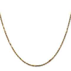 Cadena de cuerda Milano con talla de diamante de 1,8 mm en oro amarillo de 14 quilates