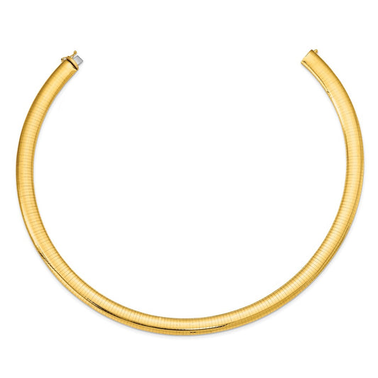14K Yellow Gold 10mm Domed Omega Chain