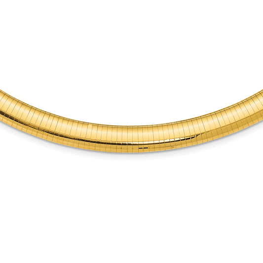 14K Yellow Gold 10mm Domed Omega Chain