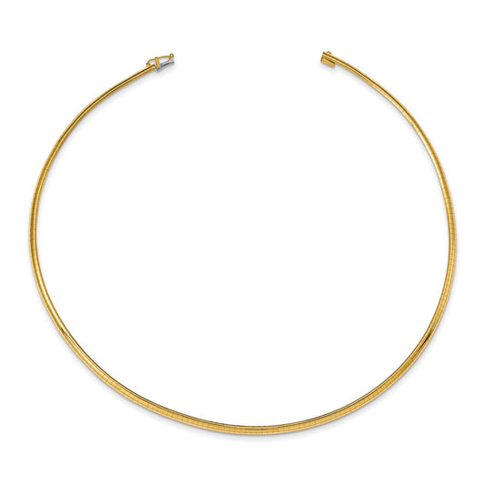 14K Yellow Gold 3mm Domed Omega Chain