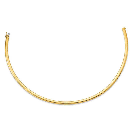 14K Yellow Gold 6mm Domed Omega Chain