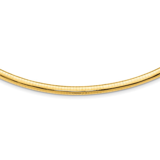 14K Yellow Gold 6mm Domed Omega Chain