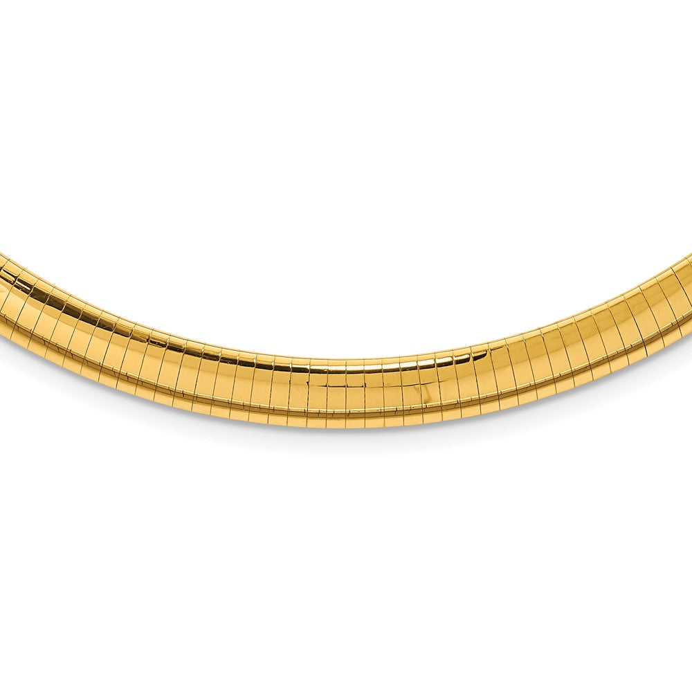 14K Yellow Gold 8mm Domed Omega Chain