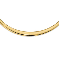 14K Yellow Gold Polished 3mm Graduated Omega Chain