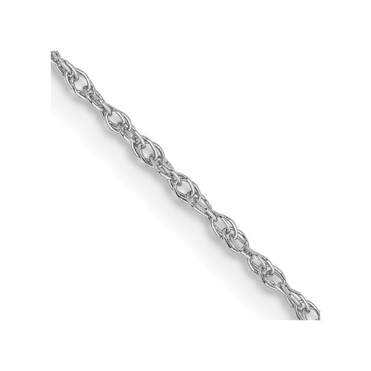 14K White Gold 0.8mm Polished Light Baby Rope Chain