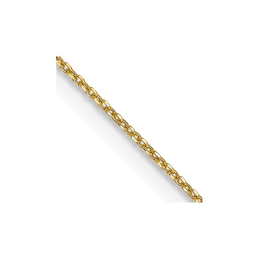 14K Yellow Gold 0.6mm Diamond-cut Round Open Link Cable Chain
