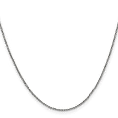 Cadena tipo cable de eslabones abiertos redondos de oro blanco de 14 quilates de 1,4 mm