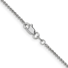 14K White Gold 1.4mm Round Open Link Cable Chain