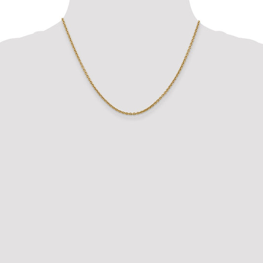 14K Yellow Gold 2.2mm Forzantine Cable Chain