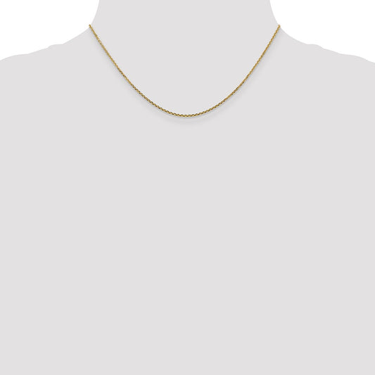 14K Yellow Gold 1.45mm Solid Diamond-cut Cable Chain