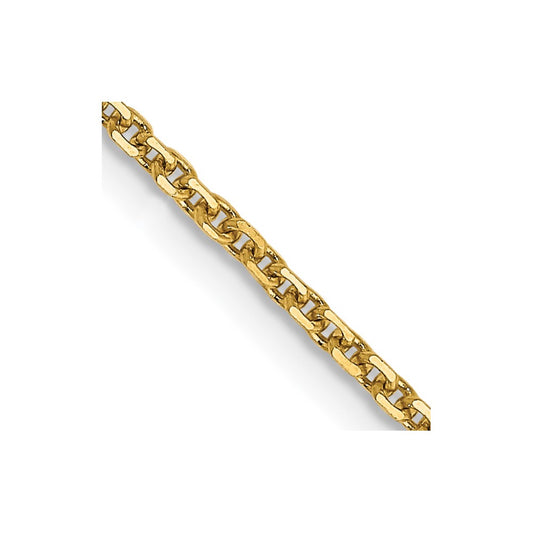 14K Yellow Gold 1.45mm Solid Diamond-cut Cable Chain