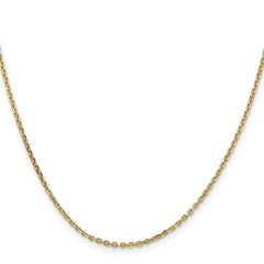 Cadena tipo cable sólida con corte de diamante de 1,65 mm de oro amarillo de 14 quilates