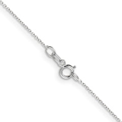 14K White Gold 0.6mm Diamond-cut Round Open Link Cable Chain