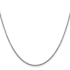 Cadena tipo cable con corte de diamante de 1,45 mm de oro blanco de 14 quilates