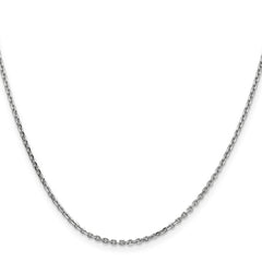 Cadena tipo cable con corte de diamante de 1,65 mm de oro blanco de 14 quilates