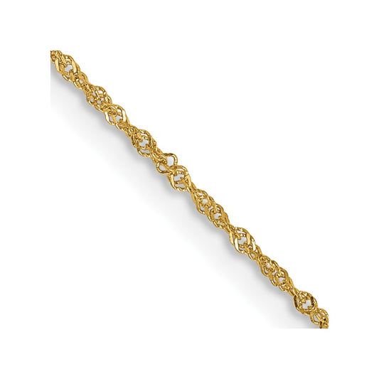 14K Yellow Gold 1mm Singapore Chain