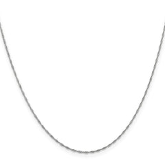 14K White Gold 1mm Singapore Chain