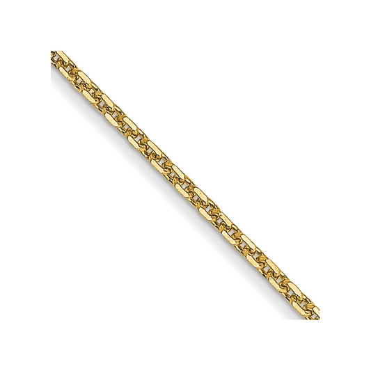 14K Yellow Gold 0.95mm Diamond-cut Cable Chain