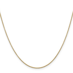 14K Yellow Gold 0.9mm Cable with Spring Ring Clasp Chain