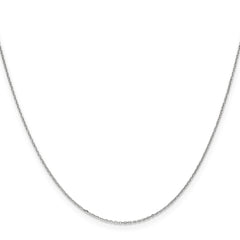 Cable con corte de diamante de 0,8 mm de oro blanco de 14 quilates con cadena con cierre de anillo de resorte