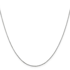 Cable de oro blanco de 14 quilates con corte de diamante de 0,8 mm y cadena con cierre de langosta