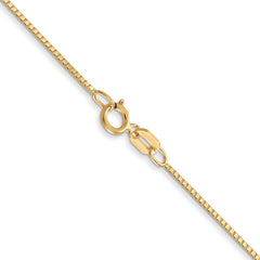 14K Yellow Gold 0.7mm Box with Spring Ring Clasp Chain