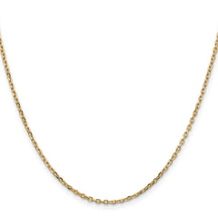14K Yellow Gold 1.8mm Diamond-cut Round Open Link Cable Chain