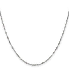 14K White Gold 1.4mm Round Open Wide Link Cable Chain