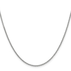 14K White Gold 1.6mm Round Open Link Cable Chain