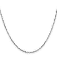 14K White Gold 2mm Round Open Link Cable Chain