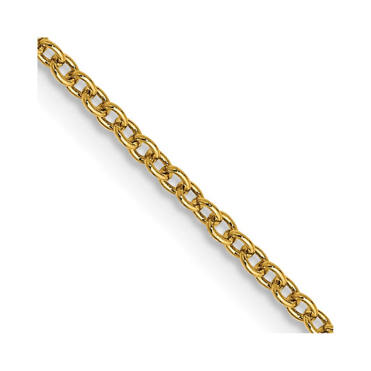 14K Yellow Gold 1.4mm Round Open Wide Link Cable Chain