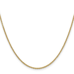 Cadena tipo cable de eslabones abiertos redondos de oro amarillo de 14 quilates de 1,6 mm