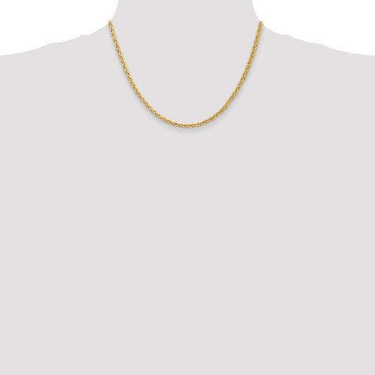 14K Yellow Gold 3mm Parisian Wheat Chain