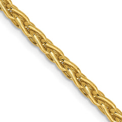 14K Yellow Gold 3mm Parisian Wheat Chain