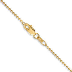 Anhängerkette aus 14 Karat Gelbgold, 1,2 mm, diamantgeschliffene Kugel (Perlen)