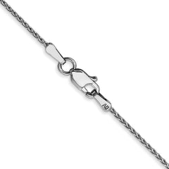 14K White Gold 1mm Diamond-cut Parisian Wheat Chain