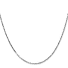 14K White Gold 1.9mm Diamond-cut Parisian Wheat Chain