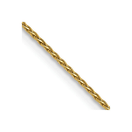 14K Yellow Gold 0.8mm Diamond-cut Parisian Wheat Chain